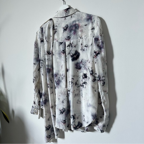 Leith 100% Silk Button Down Top Blouse Wrap Around Multicolor Size XS - Picture 6 of 9